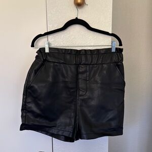 Bagatelle Black High Waist Leather Shorts